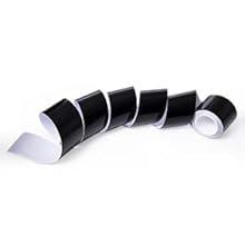 Spurtar Gloss Black Vinyl Wrap 4 Inch x 20ft Air-Release Adhesive Car Vinyl Tape Chrome Delete Wrap Roll DIY Car Exterior Decoration Door Edge Guard Vehicle Detailing Paper 10CM x 6M