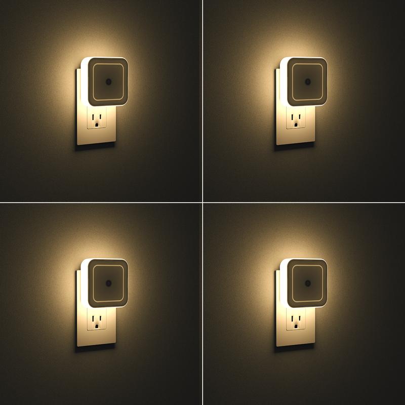 DGAPHRO Night Light, Night Lights Plug into Wall 4-Pack,Plug in Night Light,Dusk to Dawn 1W Nightlight Led Night Lights for Bedroom, Bathroom, Hallway Warm White