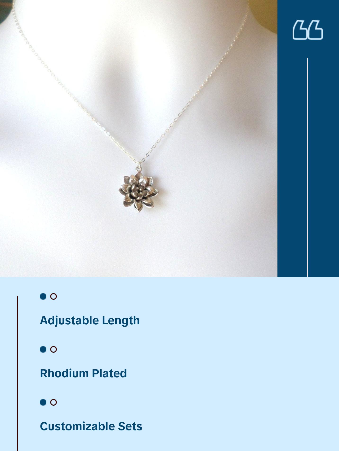 Chrysanthemum Necklace, Dahlia Necklace - Flower Necklace - Sterling Silver Necklace - Christmas Gift - Bridesmaid Gifts - Bridal