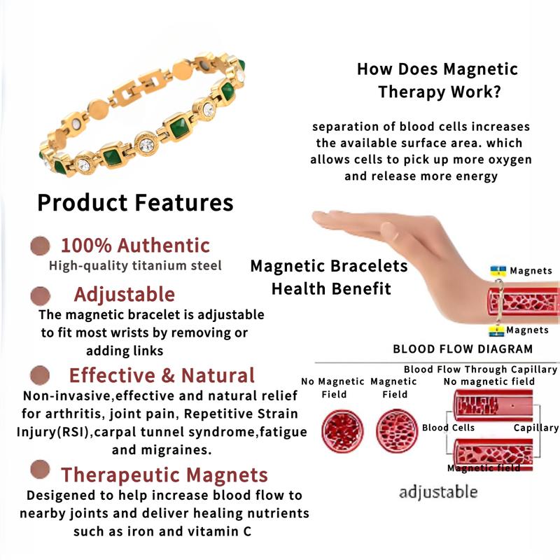 High-quality Strong Magnets - 3500 Gauss -  Force - Relieves Hand Discomfort - Antioxidant - Skin-friendly & Hypoallergenic - Women's Style - An Excellent Gift for Valentine's Day, Birthdays and New Year