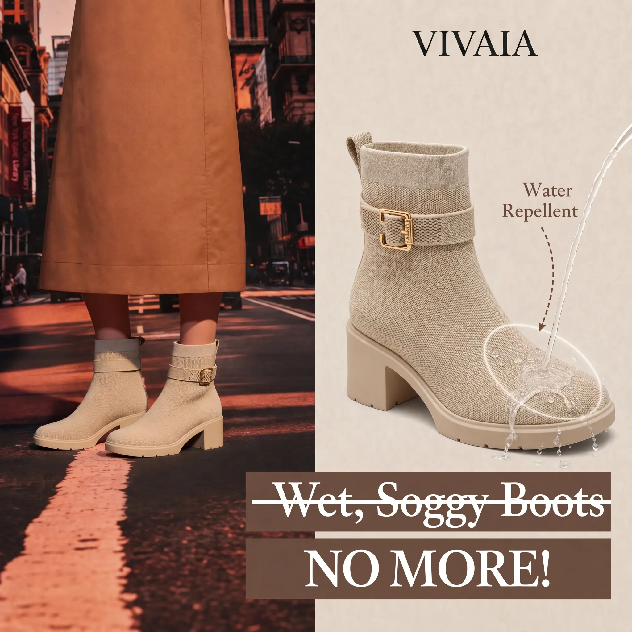VIVAIA Women’s Square-Toe Heeled Ankle Boots, Water-Repellent Recycled Wool Block Heel Boots with Arch Support, Fall & Winter Boots (Gisella) tiktokshopbacktoschool