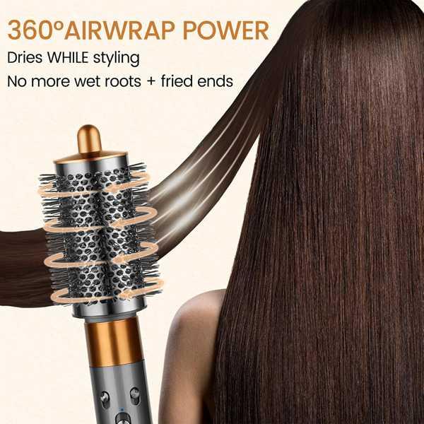 Hairdryer Attachment Set for Dyson Styling Tools - Includes Pre-Styling Paddle Brush & Round Volumising Barrel - Heat Resistant PA66 Material Hair Care Salon Handle