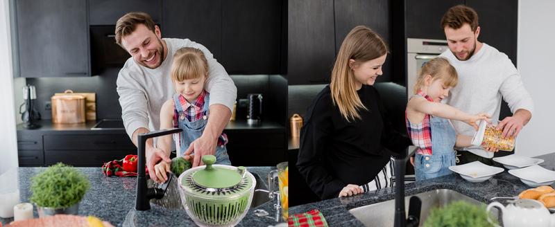 SUSTEAS 5-in-1 Salad Prep Station Green Durable Steel Chopping Basket with Strainer for Efficient Salad Fruit & Meal Prep Kitchen Utensil