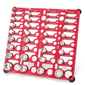 Thread Checker, 55 Bolt Size and Thread Gauge, Bolt Thread Identifier 20 Standard & 16 Metric, Bolt Identifier Board, Nut and Bolt Thread Checker Gauge Wall-Mountable with 19 Drill Bit Gauge