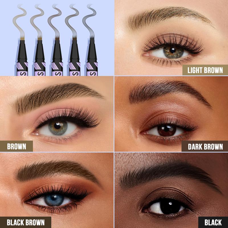 IMethod Curved Eyebrow Pen - Microblading Brow Pencil, Micro-Fork-Tip Applicator & Brow Pen 2-in-1 Dual-Ended Eyebrow Pencils for Women