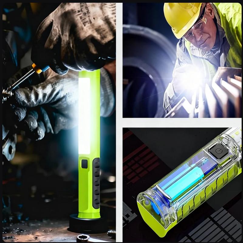 BougeRV  Adjustable COB LED Stick Work Light, 800 Lumens Compact Handheld Utility Light with Built-in 3000mAh Rechargeable Battery, Multiple Mounting Options for Garage, Auto Repair, Emergency & Workshop Use  1PCS
