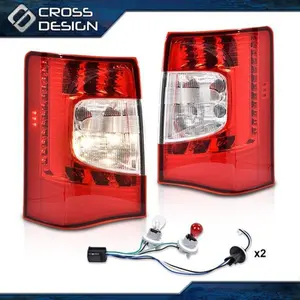 CROSSDESIGN Pair LED Tail Lights w/ bulbs Red Fit For 2011-2016 Chrysler Town & Country