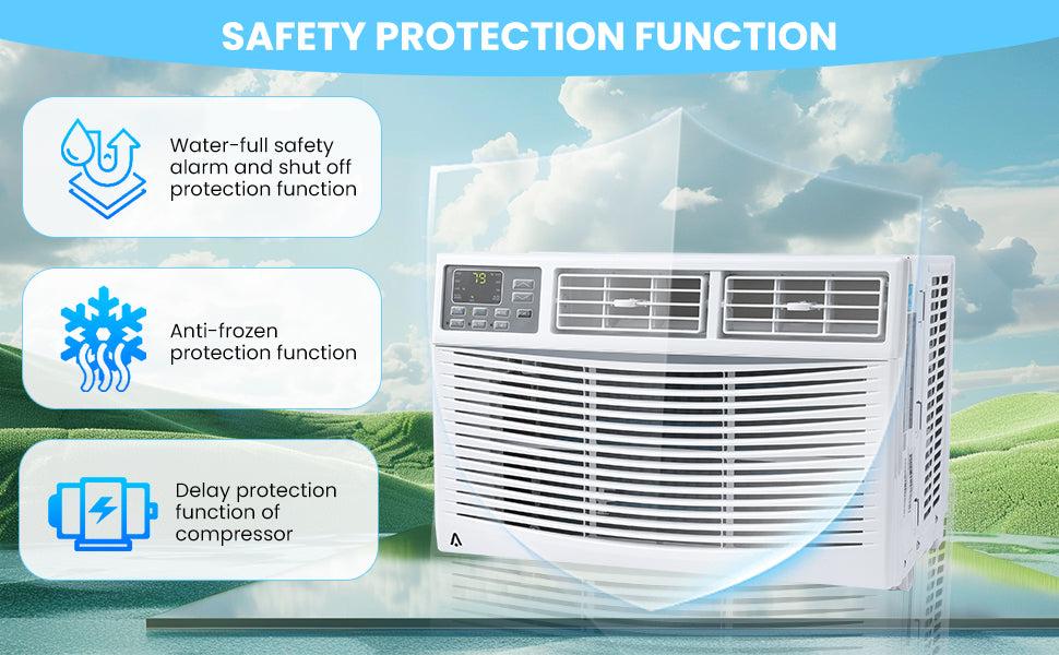 【GARVEE】12000 BTU Window Air Conditioner With Wi-fi Enabled, Remote Control, Cooling Up To 550sq.ft, 115v Wall Mounted Window Ac Units For Rooms, Dehumidifier, Fan, Reusable Filter