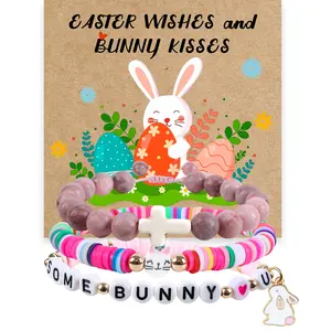 Easter Basket Stuffers, Cross Bracelet & Ring Set Easter Gifts forGirls , Religious Jewelry for Baptism Communion Confirmation