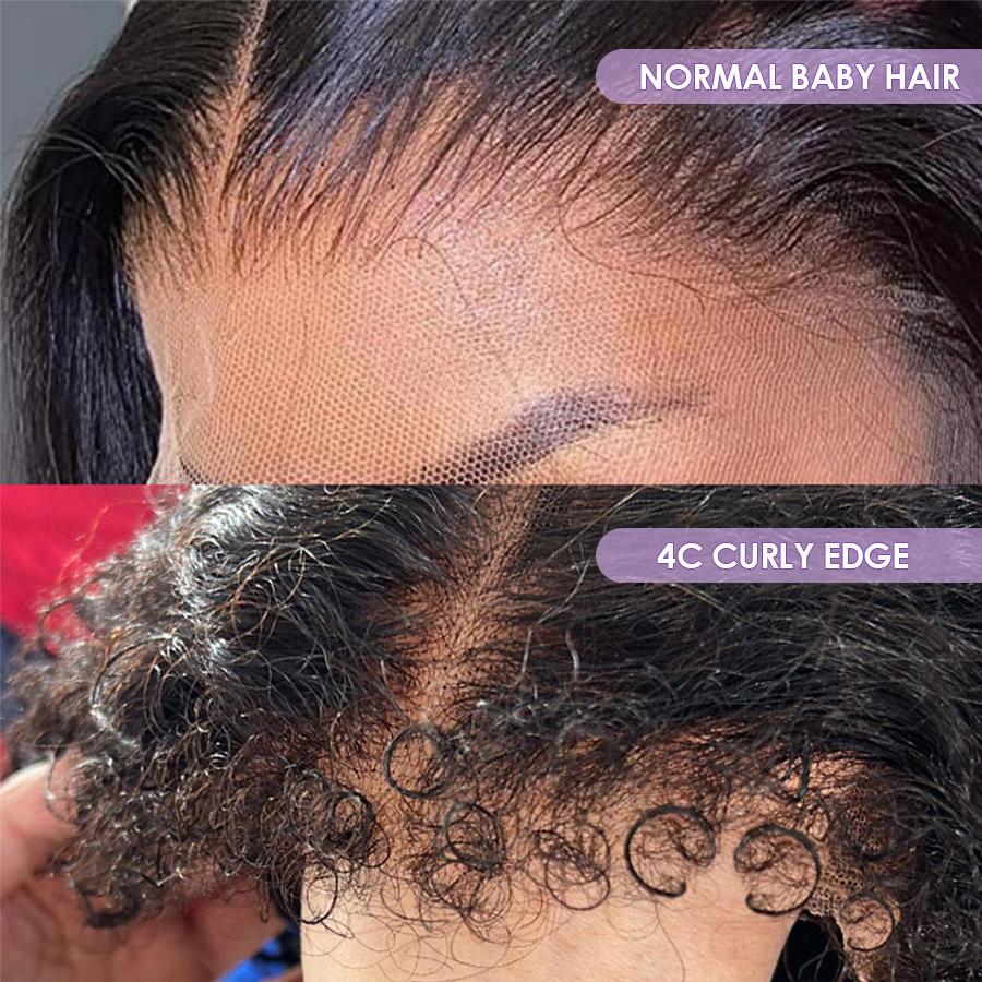 4c Curly Highlight Wig 220% Density Blonde Wigs Human Hair Pre-cut 8x5 HD Lace Wear Go Glueless Wig Bleached Invisible Knots #TikTokShopBlackFriday