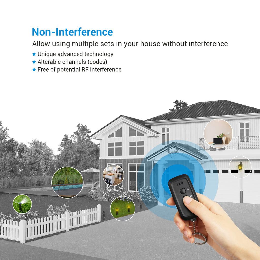 DEWENWILS Waterproof 100ft Programmable Wireless Remote Control Outlet Kit--HRS101F2