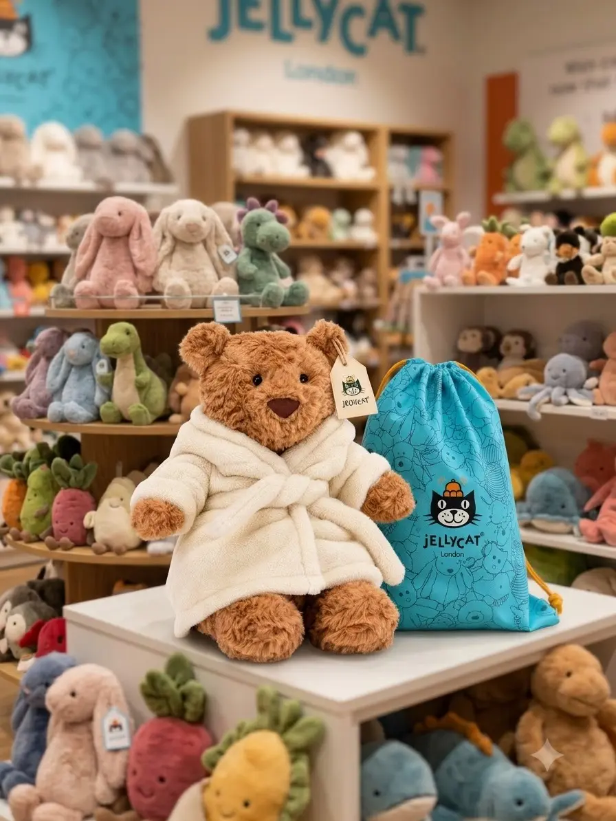 Bartholomew Bear ‘Bathrobe’ by Jellycat – Authentic Plush, In Stock in the US, Jellycat Gift Bag Included