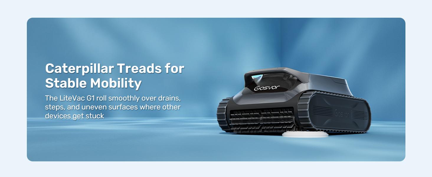 [2026 New] Gosvor Pool Vacuum LiteVac G1, Wall & Waterline & Platform Cleaning, Pool Vacuum, 15.2 lbs Ultra-Lightweight, Up to 200-Min Runtime, Double Filtration, Smart Navigation & App, For Pools up to 2153 sq.ft,back to school,back to school haul
