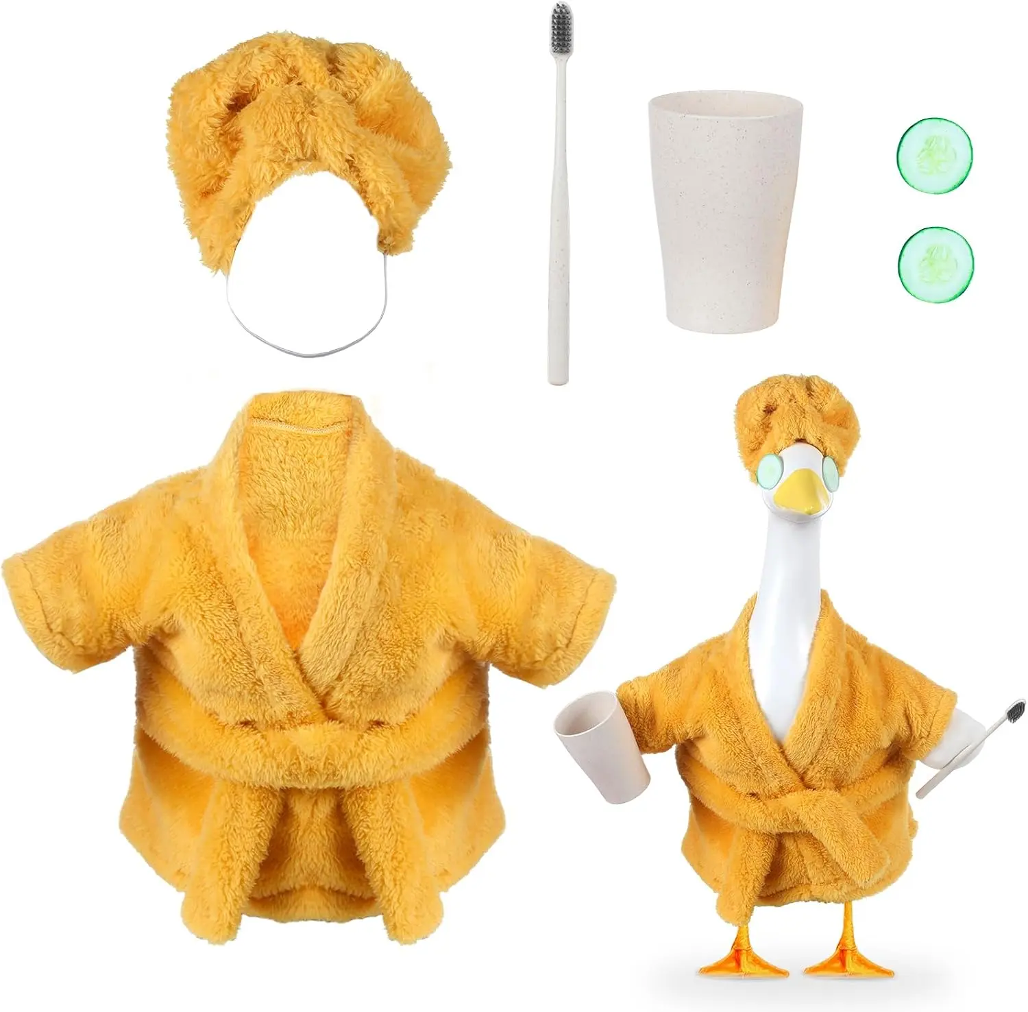 Old Lady Porch Goose Outfits 23 in Bathrobe Lawn Goose Costume Set Yellow,back to school,back to school haul