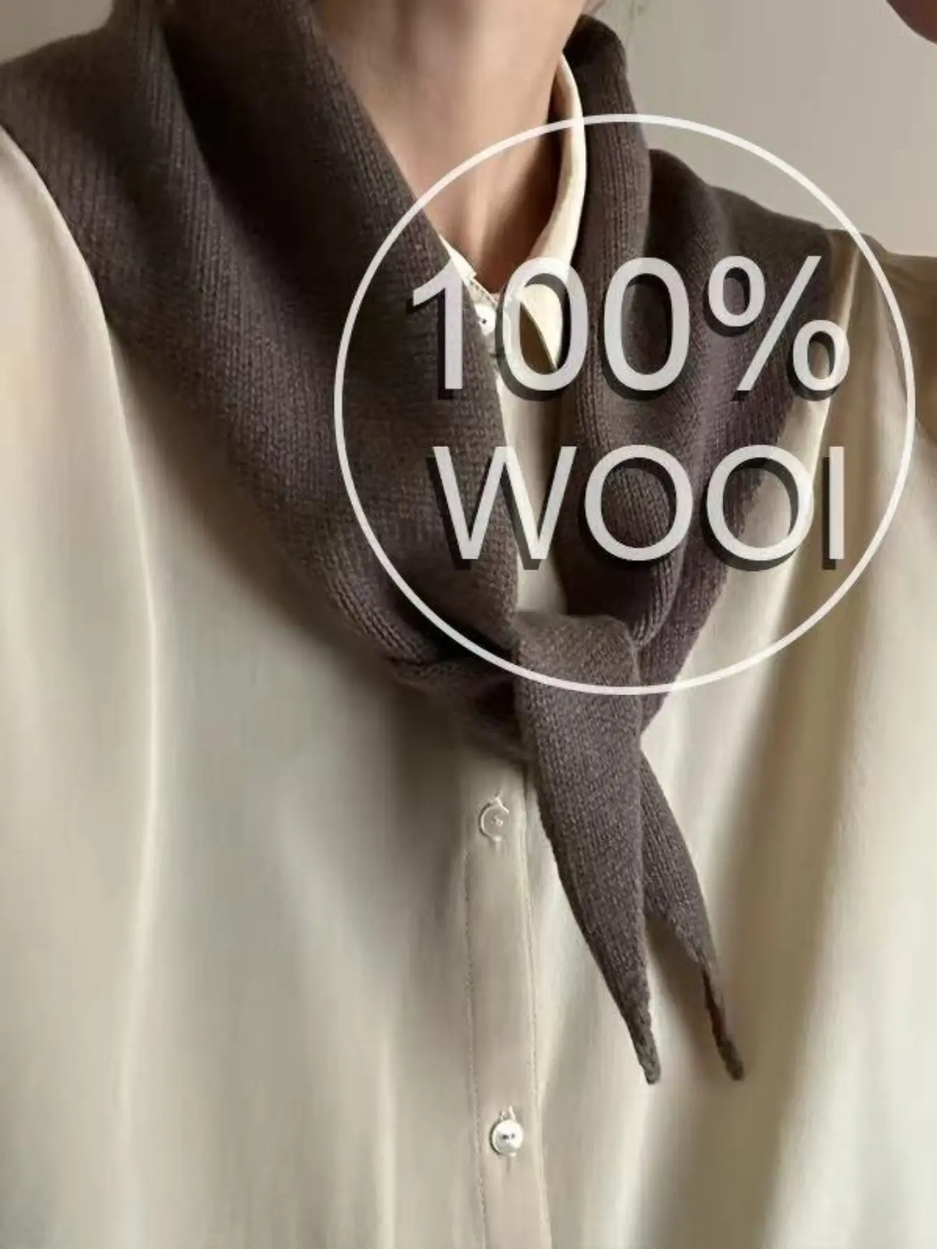 Women's Fashion New Scarf, Winter Wool Triangle Scarf, Thick Warm Neck Gaiter, Stylish Triangular Scarf for Cold Weather, Fluffy Soft Scarf