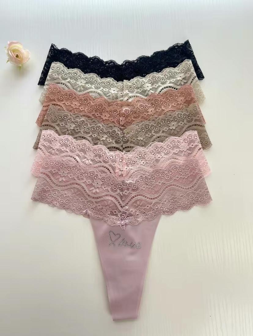 Women's Lace Floral Briefs SeamlessSexy High Cut Underwear Breathable Invisible BikiniBrief Woman Low Rise Comfort Sexy LingerieKnickers Womenswear Aesthetics Light 6 Pack-Multicolor Basic Minimalist fresh sale luxury Halloween Themed Wavy Edge Panties