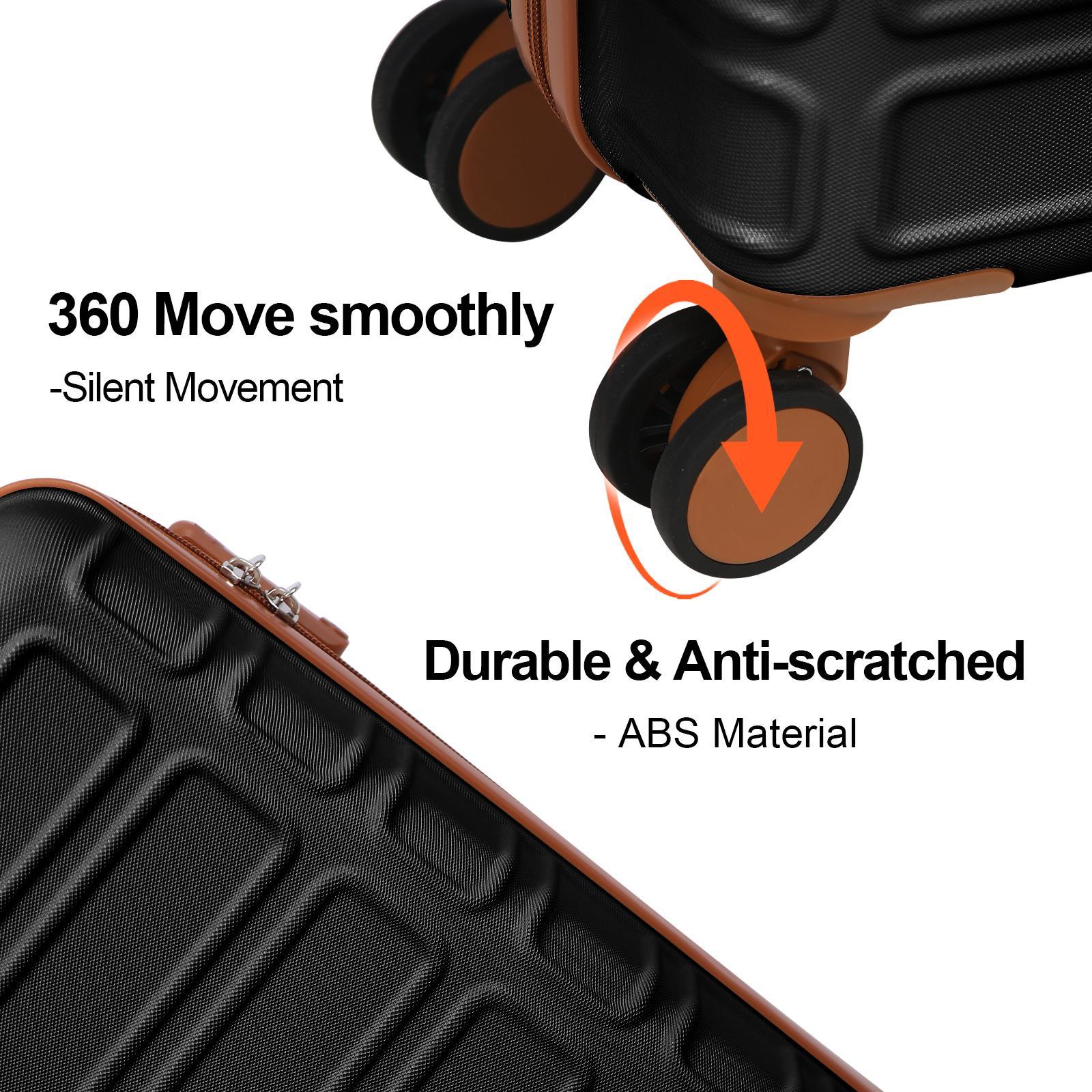 4PCS Luggage Sets, Expandable ABS Suitcase with TSA Lock, Double Spinner Wheels, 13/20/26/28in, Perfect for Family Travel & Moving