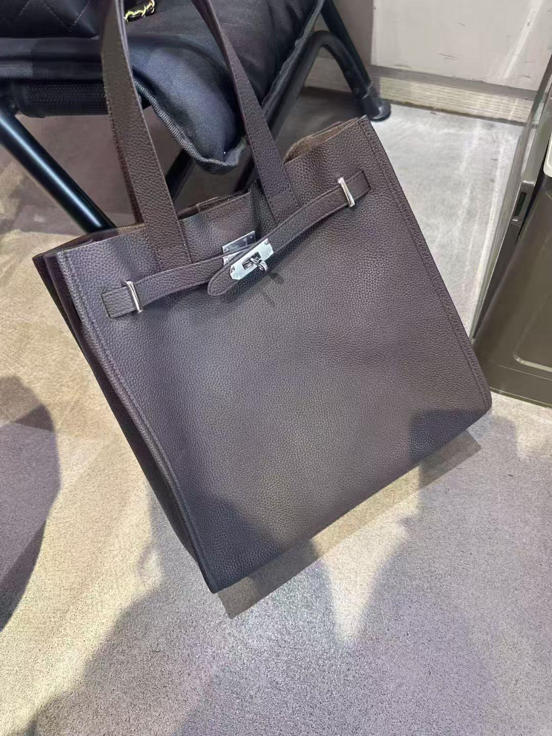 Urban Luxe Genuine Leather Power Tote with Silver-Tone Hardware Women's Shoulder Bag Elegant Durable Everyday Use Spacious Handbag Casual Trendy Purse, Everyday Bag,summervibes