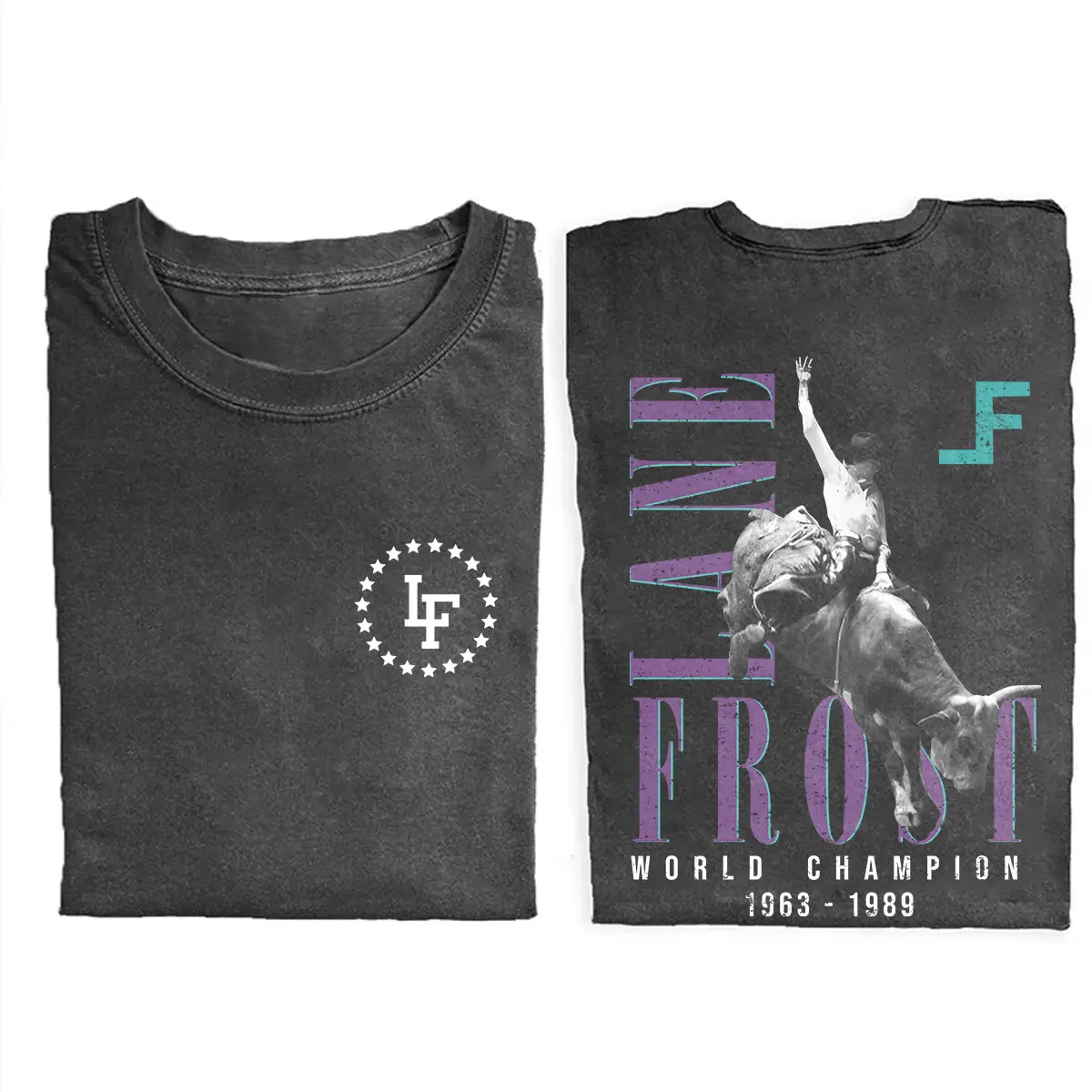 Lanee Fr0st 2 Sided T-Shirt, Rodeo Bull Rider Graphic Tee, Cotton Unisex Shirt for Rodeo Fans, Perfect Gift for Lanee Fr0st Enthusiasts