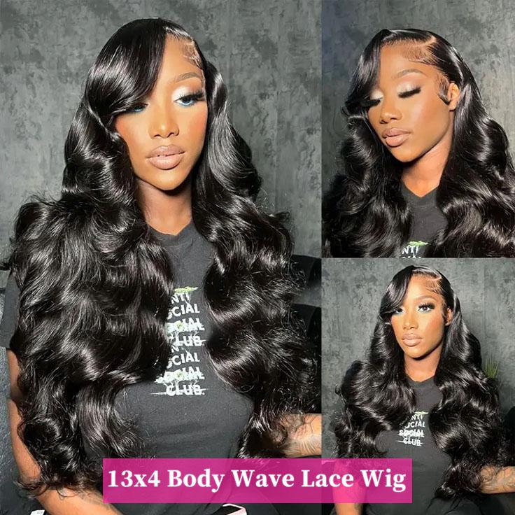 MYLOCKME Brazilian Hair Body Wave 13x6 Lace Frontal Human Wig Pre Plucked 13x4 HD Transparent Lace Frontal Wig For Women 180Density blackfriday