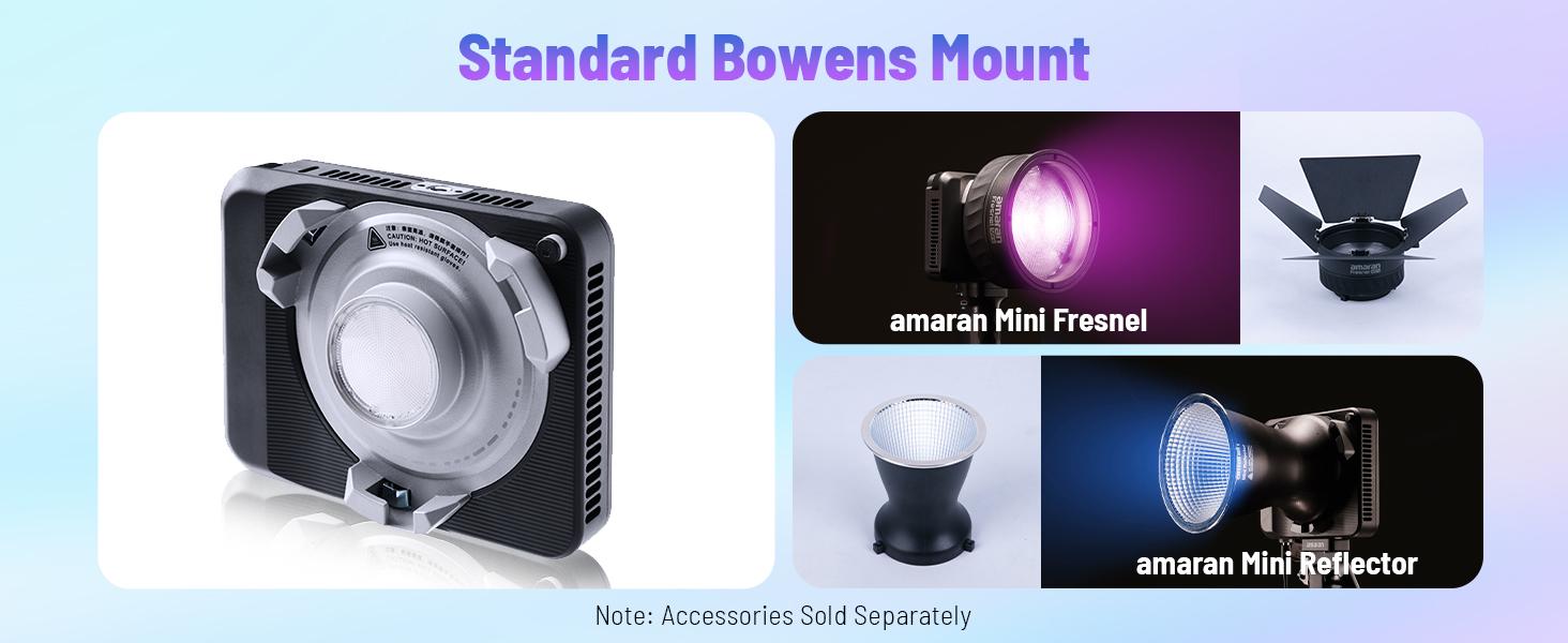 amaran Ray 60c RGB Video Light - 60W full-color Portable Studio Light CCT 1,800K-20,000K,3910Lux/1m, IP54 Bowens Mount,w/Softbox Portable Bag for Content Creators Vlog,Live Streaming,Weddings, Events, Conventions