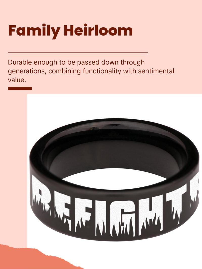 Firefighter Axe American Flag Tungsten Carbide Ring