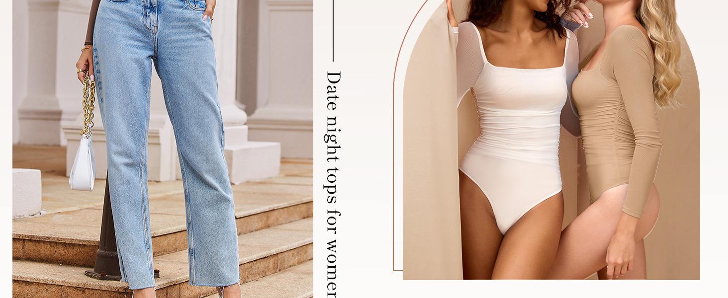 Avidlove Women's Square Neck Mesh Long Sleeve Bodysuit Shirts Ruched Body Suit Sheer Tops Date Night Outfit All-season Thin Runs Small Avidlove Women's Square Neck Mesh Long Sleeve Bodysuit Shirts Ruched Body Suit Sheer Tops Date Night Outfit All-season Thin Runs Small