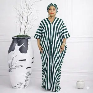 SANTORINI STRIPED LINEN DRESS