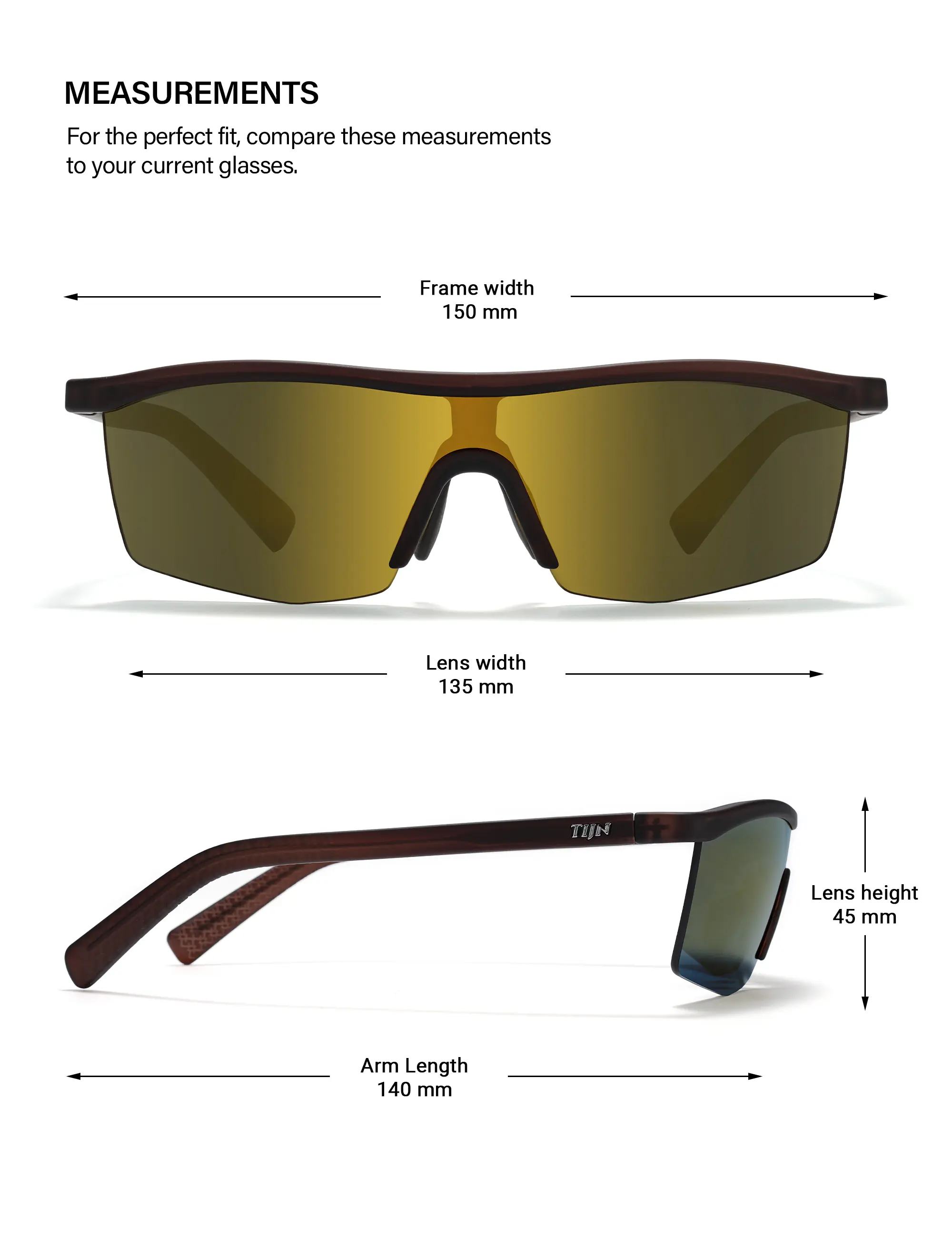 TIJN Anti-Slip Sports Sunglasses for Men Women, UV400 