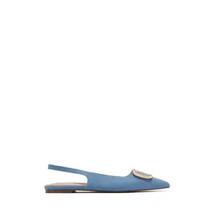 Violet Slingback Flats - Denim