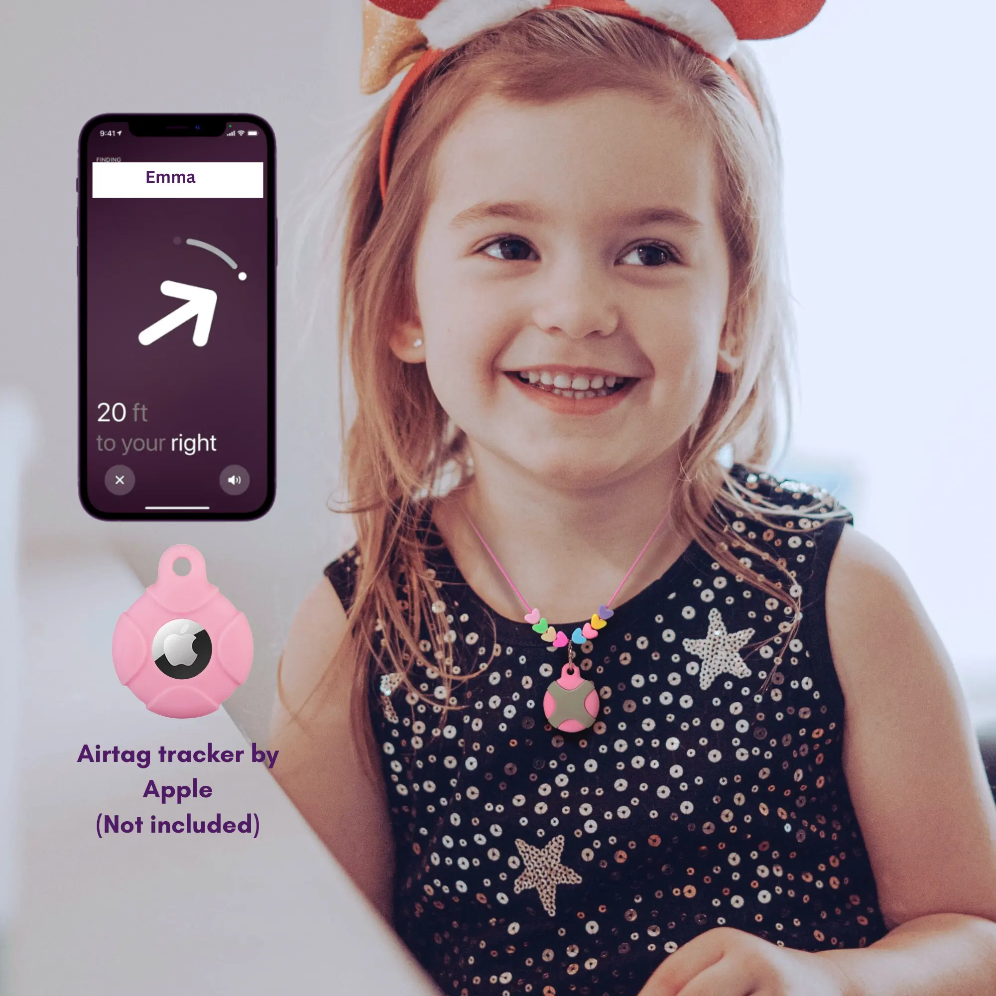 CHABAEBAE Airtag Holders for Kids & Adults, Air Tag Hidden Necklace, Kids Airtag Necklace