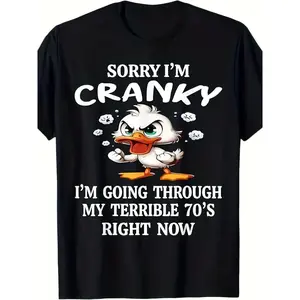 Funny 70s Duck Graphic Tee, 100% Cotton Casual Crew Neck Outfit, Unisex Couple Fashion Top, Cute Retro Style, Best Valentine’s Day Gift For Him Her, Perfect Gift For Boyfriend Girlfriend Husband Wife