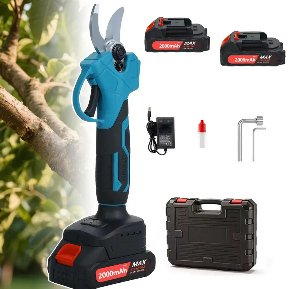 Electric Pruning Shears - Cordless Garden Clippers for Heavy Duty Tree Branch Cutting, 1.2 Inch Opening, Battery Powered Pruner for Orchard, Shrub & Landscaping, Easy One-Hand Operation