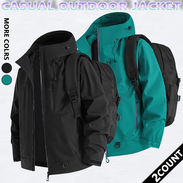 Autumn and Winter hooded casual men's Outdoor Jackets,  Windproof and wear-resistant color-blocked jacket, couples' style winter coat, outerwear top.