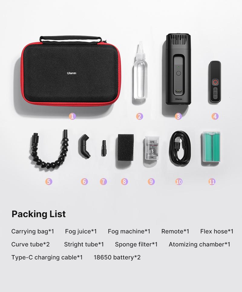 Ulanzi FM01 FILMOG Ace Fog Machine, Portable Smoke Machine with Remote Control Hand-held Fogger for Photography, Outdoor Events, Parties, Stage Effects, Halloween, Disinfection or Weddings