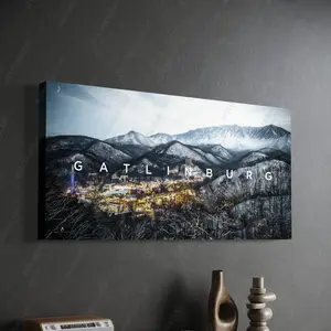 GATLINBURG TENNESSEE ART CANVAS "GATLINBURG GLOW"