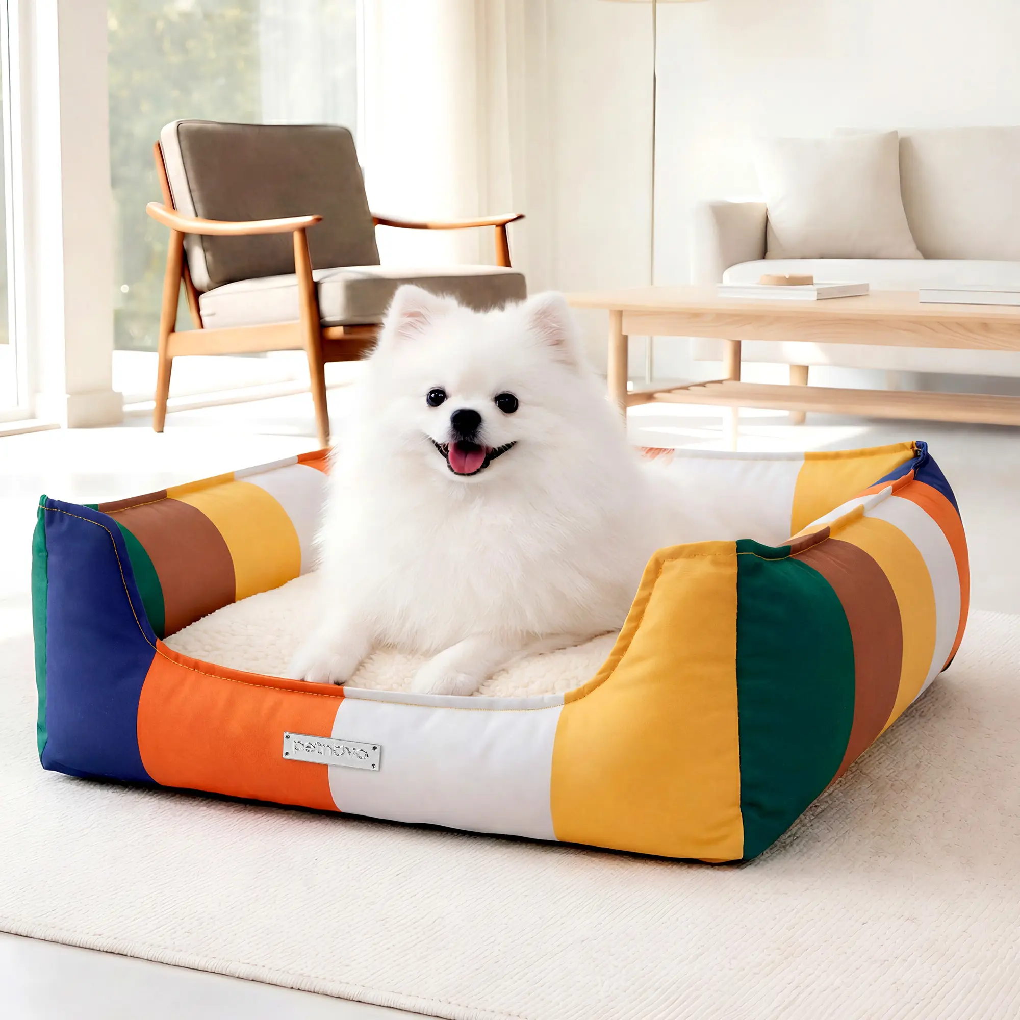 Petnovo Cute Dog Bed and Cat Bed, Rainbow Hideaway Pet Bed, Colorful Home Décor Pet Furniture, Gift for Pet Lovers