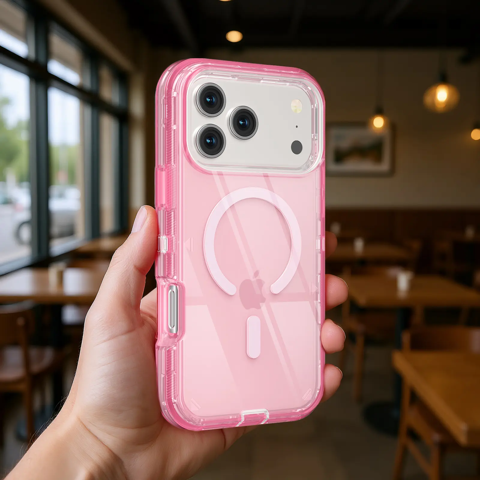 For iPhone 18 17 Pro Max 16 15 14 13 12 11 Case, Compatible with MagSafe, Heavy Duty Shockproof Protection Phone Cases, Anti-Drop, Dual Layer Transparent Magnetic Phone Case for iPhone, Military Grade Protection, 3 in 1 Design, Wireless Charger Friendly