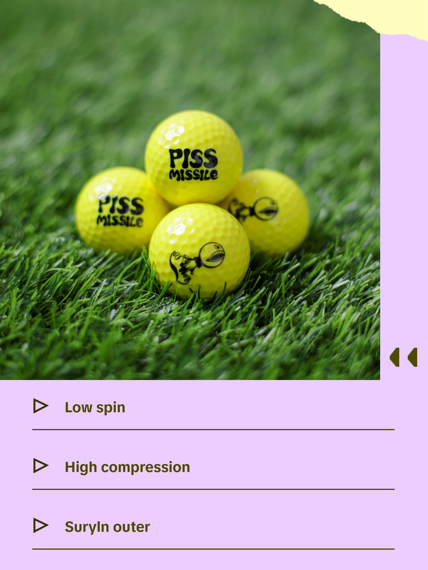 PISS MISSILE GOLF BALLS 12PK - LONG DISTANCE