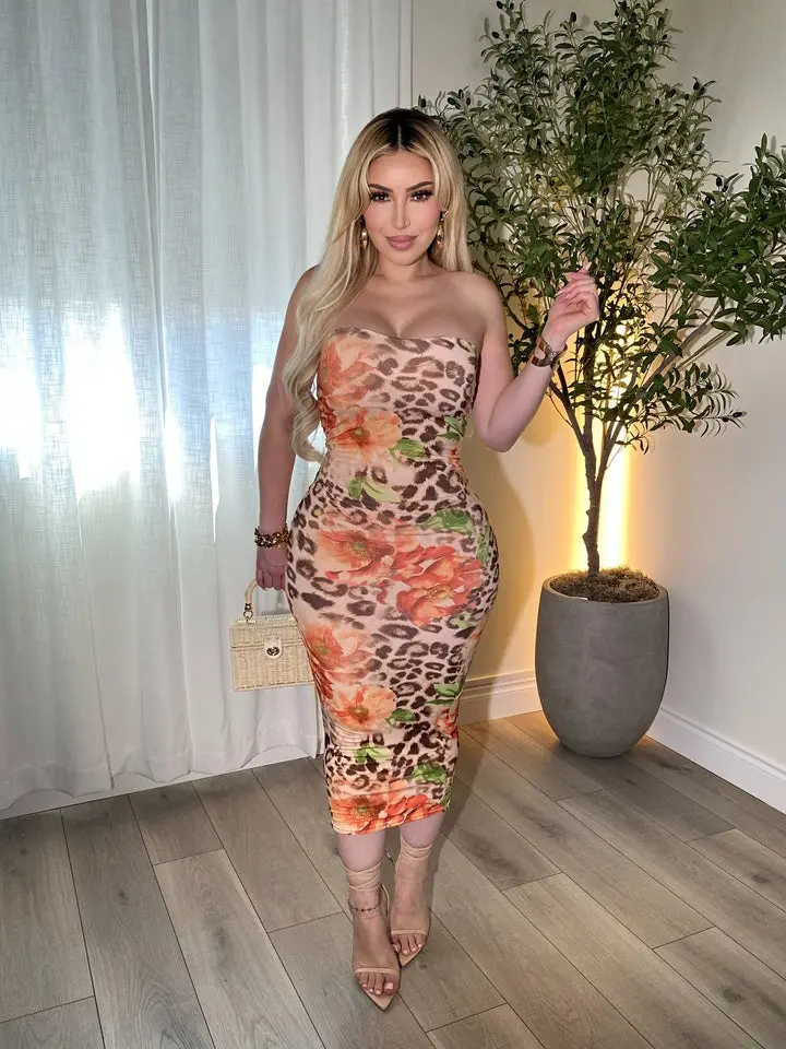 Peachy Leopard Bodycon