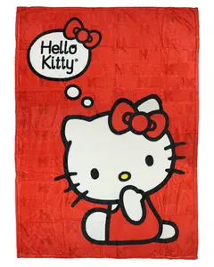Sanrio Hello Kitty How Cute Micro Raschel Lap Throw Blanket  45" x 60"