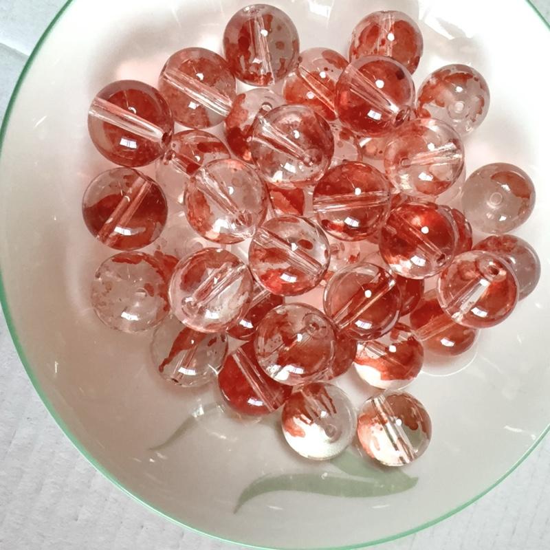 【A001 】DIY 14mm 40pcs Glass Beads Regular Crystal Beads Natural Semi-finished Versatile Bracelet Necklace Making Beads Making