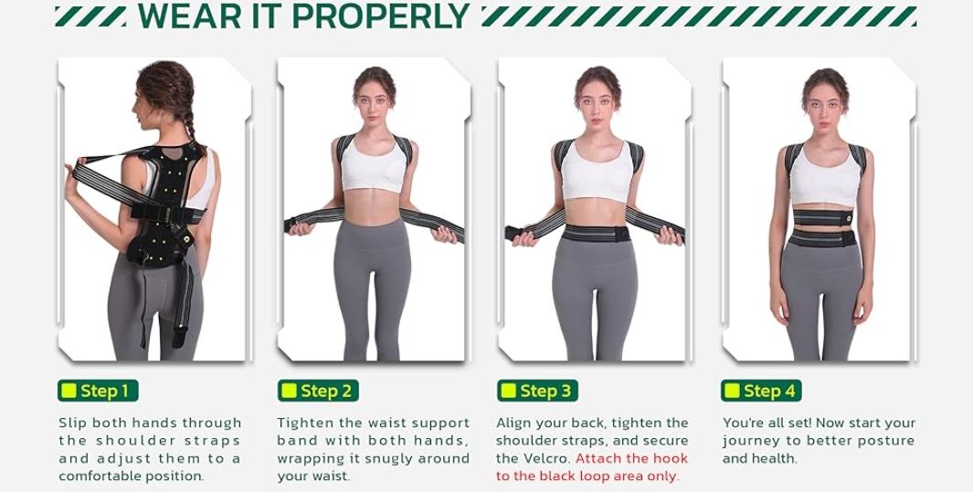 aoFIT Posture Corrector，Comfortable Back Posture CorrectBelt，lmproves Posture and ReducesHunchback, Sports & OutdoorAccessories，WomenandMen，adjustable