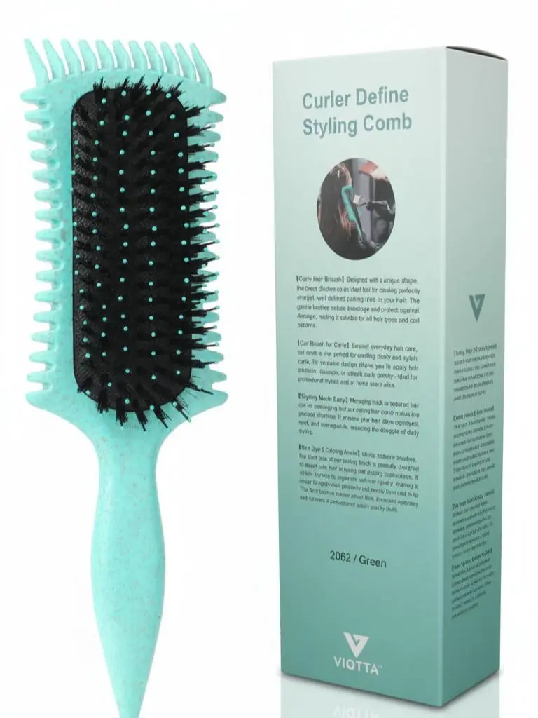 Curly Hair Brush, Curl Defining Brush, Bristle Styling brush for Curly Hair and Professional Hair Curler Brush – Fast Drying,  Styling Tool