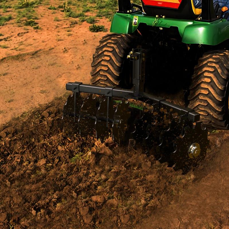 YITAMOTOR 32" Cut Width Disc Plow Harrow With 2" Receiver Hitch Mount for ATVs /UTVs Heavy