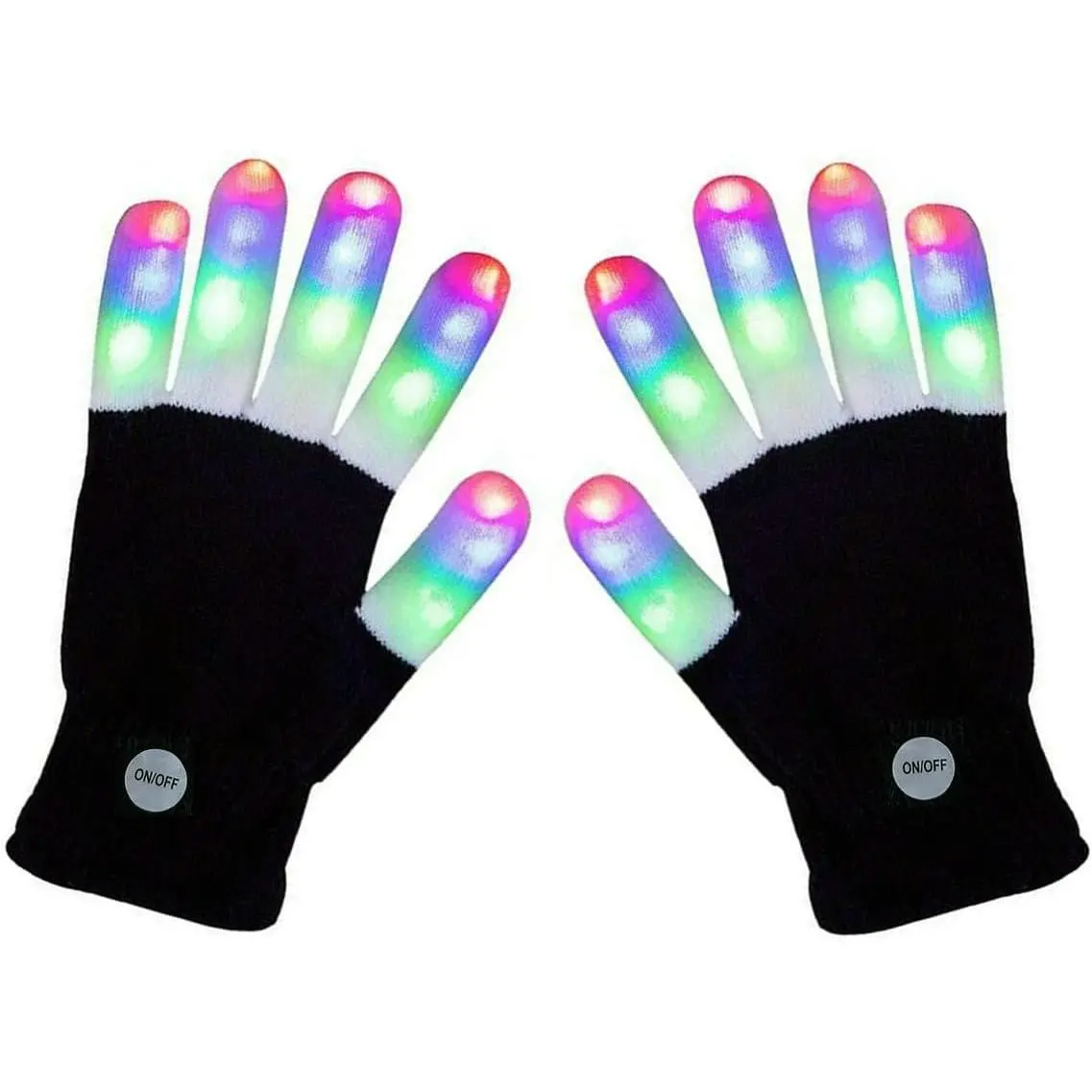 LED Glowing Gloves, Lightweight, Stretchy, Comfortable Flashing Mittens - Festive Party Accessories for Raves, Halloween Mask