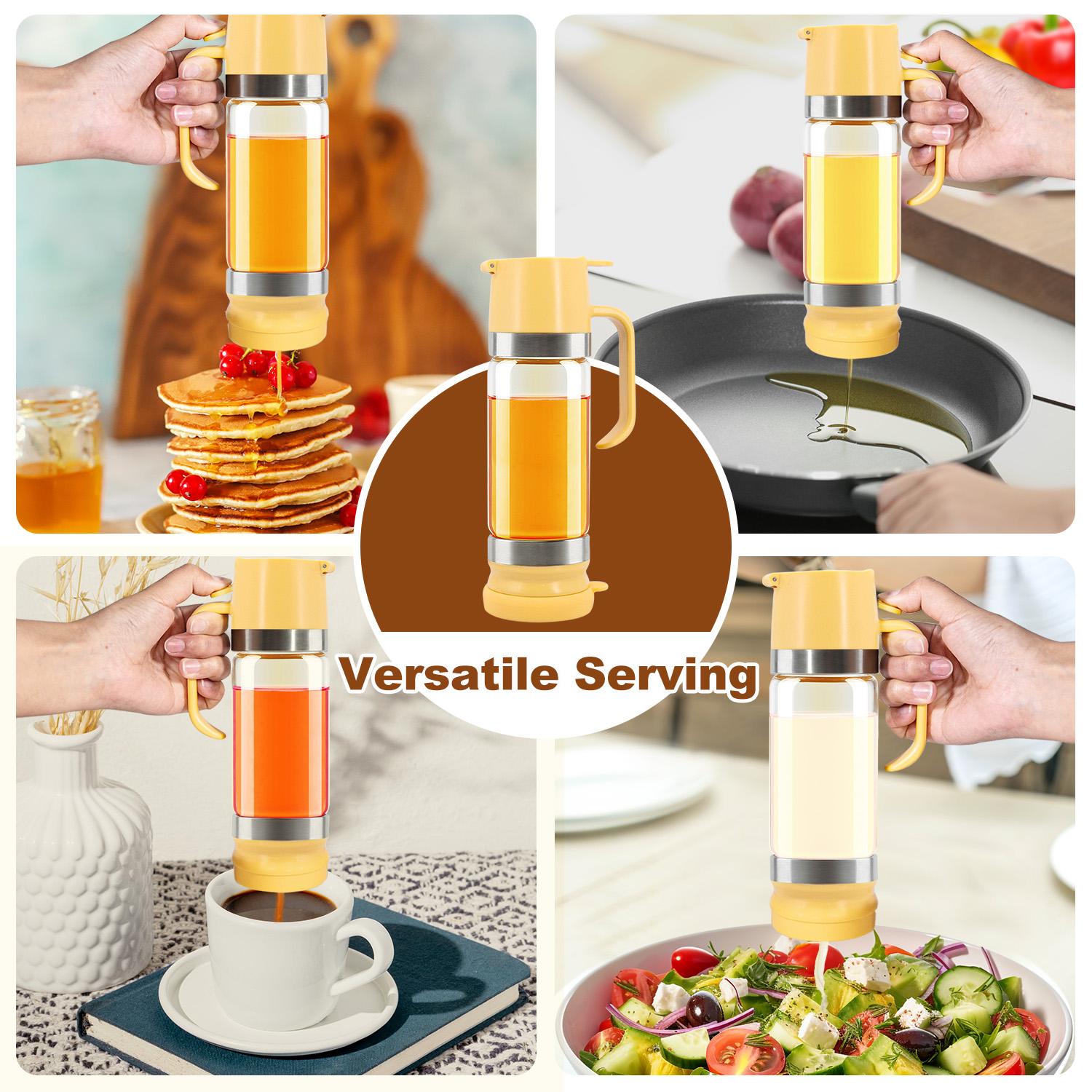 must  haves  shop glass Honey Syrup Dispenser Trigger Elegant Aelga Glass Honey Dispenser Pot No Drip Honey Jar with Handle Syrup Dispenser for Coffee or Tea Maintains Freshness