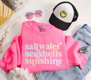 Sunshine Beach Vacation Sweatshirt, Beachy Coastal, Summer Sweatshirts, Vacation Outfits, Ocean Lover Gifts, Beach Crewneck, Seashells