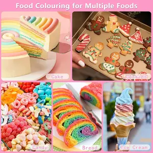 Liquid Food Coloring Kit - 18pcs edible bright liquid food colorings for baking, icing, cookies, cake decorating, Easter eggs, and other DIY projects (0.35fl oz/10 ml). Perfect for Christmas and Halloween cake decorations