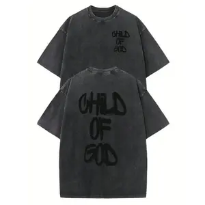 1 Piece, 230G Double-Sided Washed, Oversized Shoulder1 Piece, Washed Printed T-Shirt 230g, High-Quality Batik Cotton Retro Fashion Brand T-Shirt, A Certain Thickness Suitable For Summer T-Shirts, Holiday Gifts.